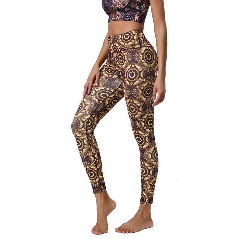 Leggings taille haute pour femme avec imprimé Buddha Stones , fleurs, mandalas géométriques, sport, fitness, yoga - image 29
