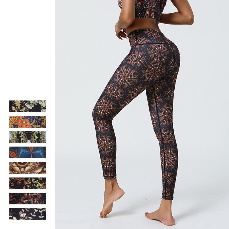 Leggings taille haute pour femme avec imprimé Buddha Stones , fleurs, mandalas géométriques, sport, fitness, yoga - image 34