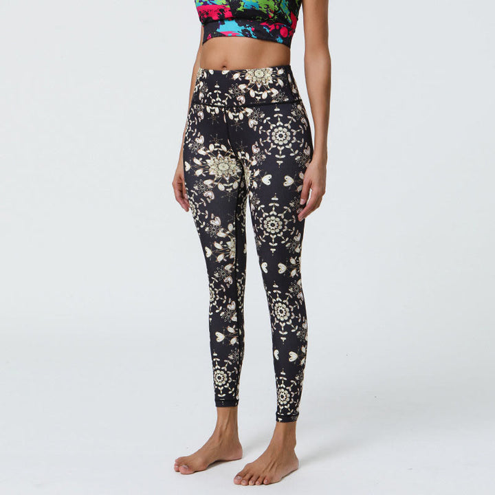Leggings taille haute pour femme avec imprimé Buddha Stones , fleurs, mandalas géométriques, sport, fitness, yoga - Mandalas noirs et blancs - US12，UK/AU16，EU44 (XL) - image 36