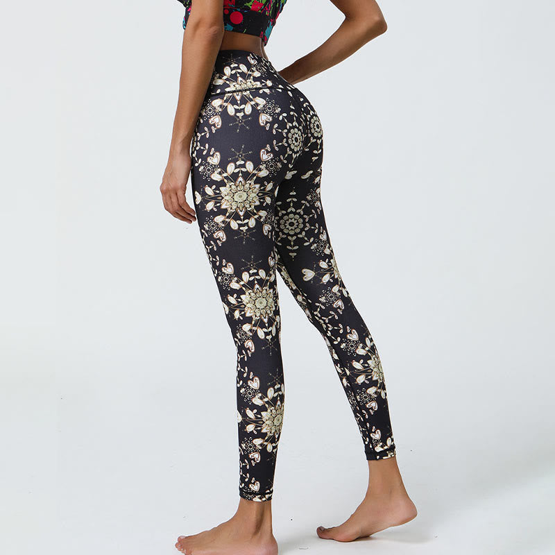 Leggings taille haute pour femme avec imprimé Buddha Stones , fleurs, mandalas géométriques, sport, fitness, yoga - image 38