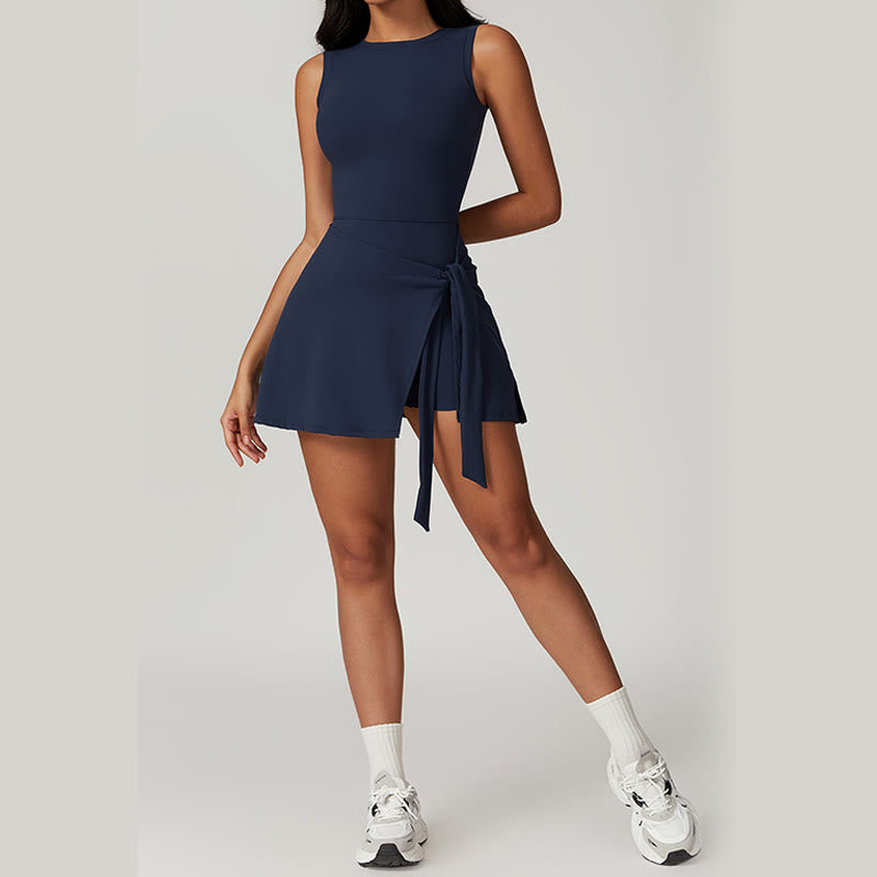 Robe de sport à lacets pour femme Buddha Stones, couleur unie, pour le sport, le tennis, le yoga
