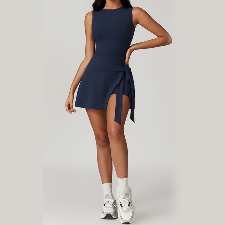 Robe de sport à lacets pour femme Buddha Stones, couleur unie, pour le sport, le tennis, le yoga