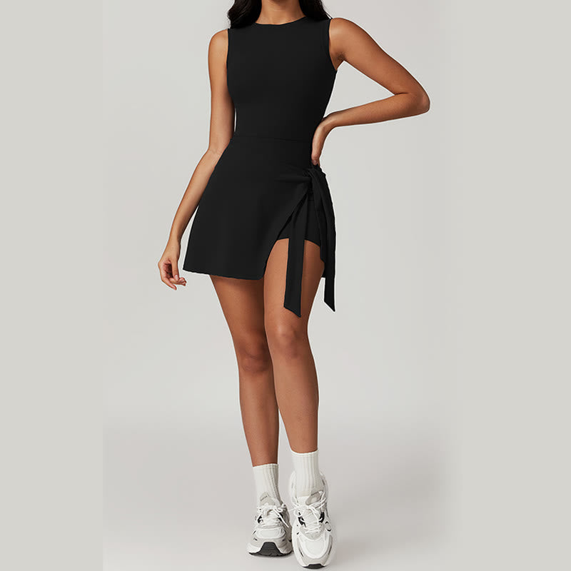 Robe de sport à lacets pour femme Buddha Stones, couleur unie, pour le sport, le tennis, le yoga