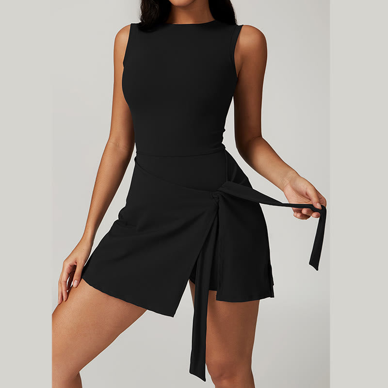 Robe de sport à lacets pour femme Buddha Stones, couleur unie, pour le sport, le tennis, le yoga