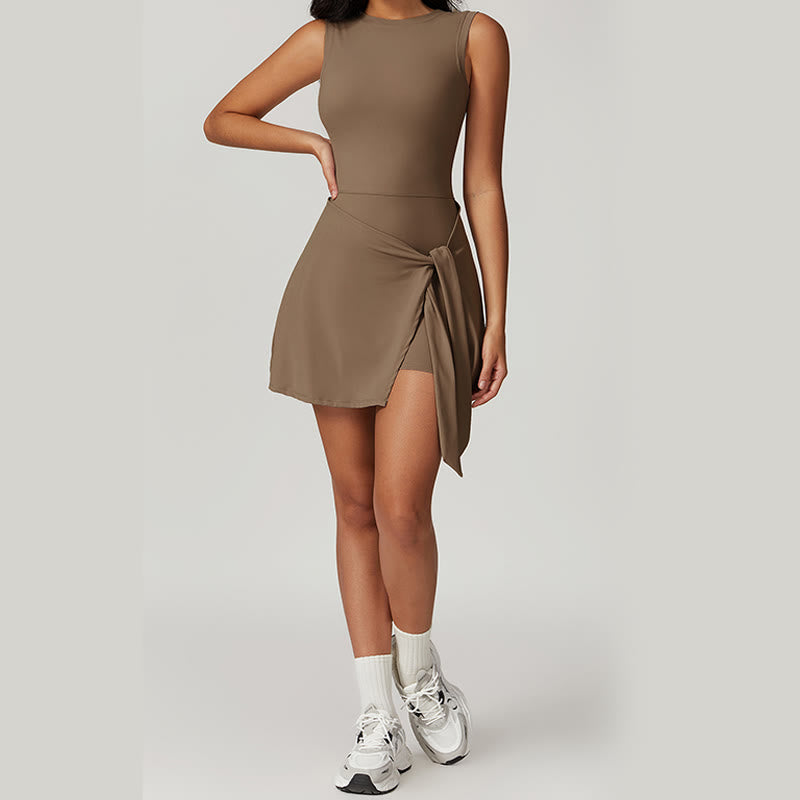 Robe de sport à lacets pour femme Buddha Stones, couleur unie, pour le sport, le tennis, le yoga