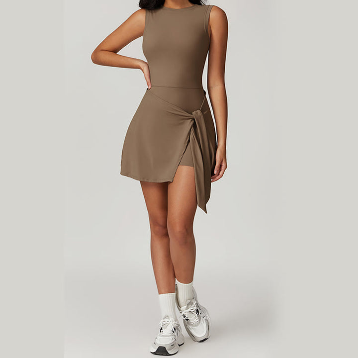Robe de sport à lacets pour femme Buddha Stones, couleur unie, pour le sport, le tennis, le yoga
