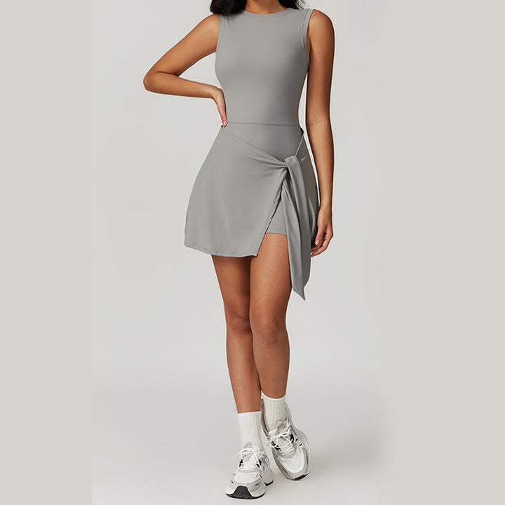 Robe de sport à lacets pour femme Buddha Stones, couleur unie, pour le sport, le tennis, le yoga