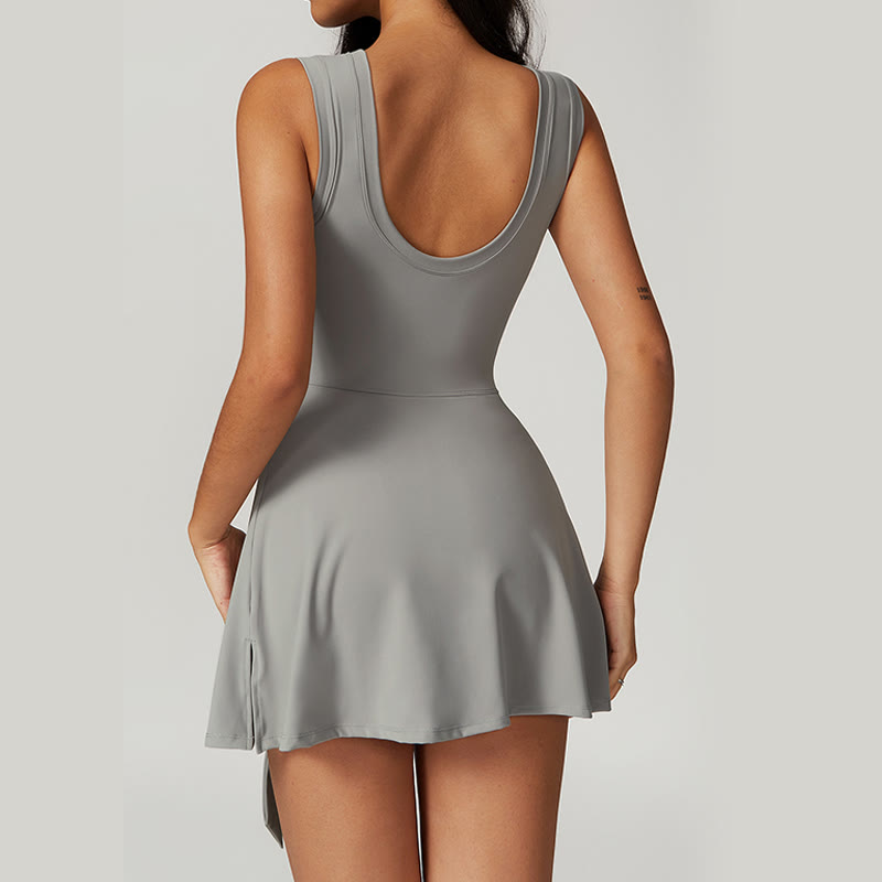 Robe de sport à lacets pour femme Buddha Stones, couleur unie, pour le sport, le tennis, le yoga