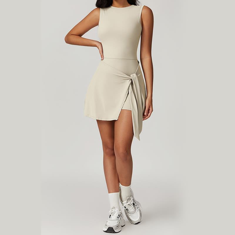 Robe de sport à lacets pour femme Buddha Stones, couleur unie, pour le sport, le tennis, le yoga