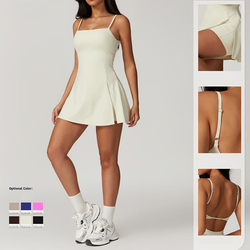 Robe de sport dos nu solide pour femme avec Buddha Stones - image 4