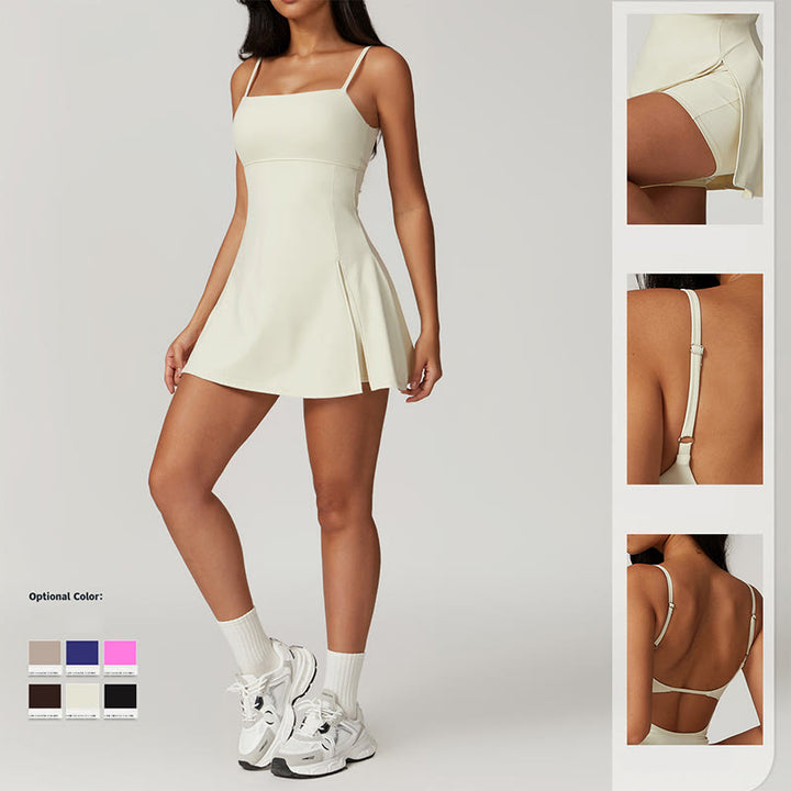 Robe de sport dos nu solide pour femme avec Buddha Stones - image 4