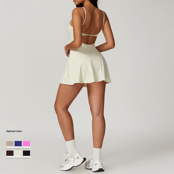 Robe de sport dos nu solide pour femme avec Buddha Stones - image 7