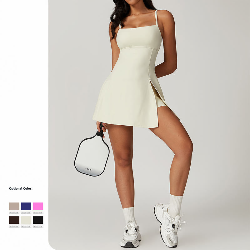 Robe de sport dos nu solide pour femme avec Buddha Stones - image 8