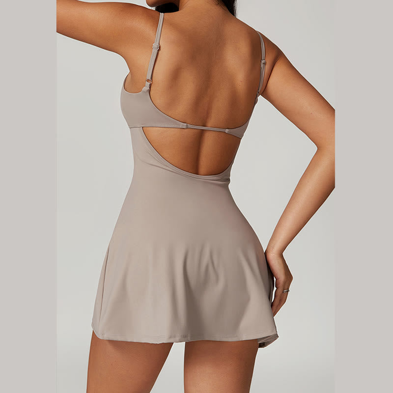 Robe de sport dos nu solide pour femme avec Buddha Stones - image 25