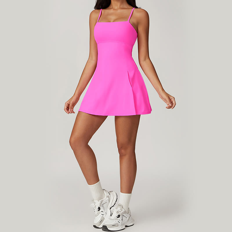 Robe de sport dos nu solide pour femme avec Buddha Stones - image 39
