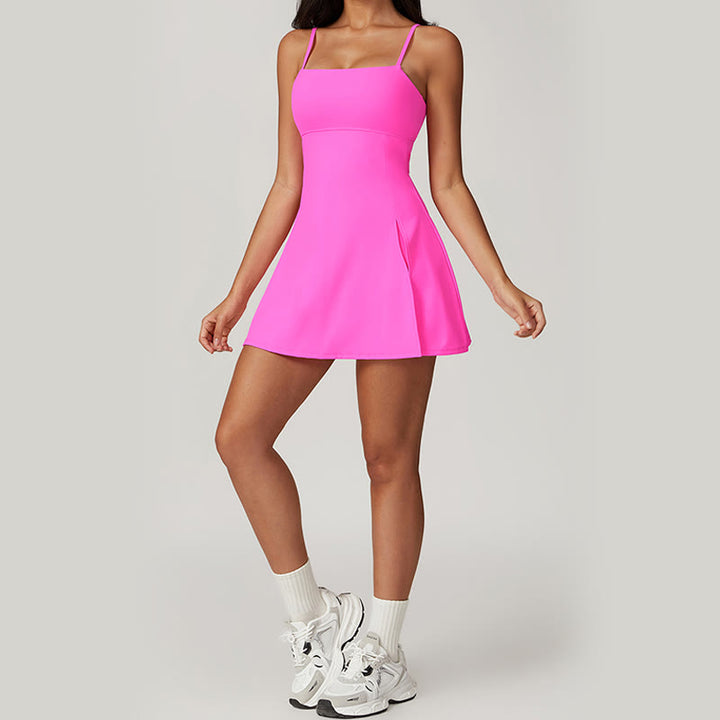 Robe de sport dos nu solide pour femme avec Buddha Stones - image 39