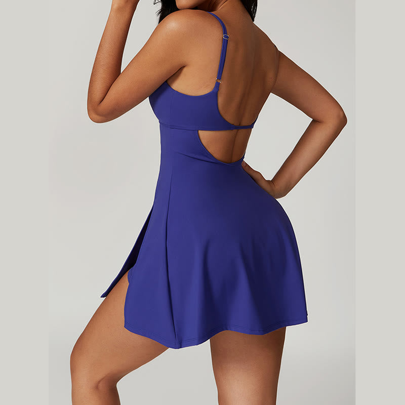 Robe de sport dos nu solide pour femme avec Buddha Stones - image 45