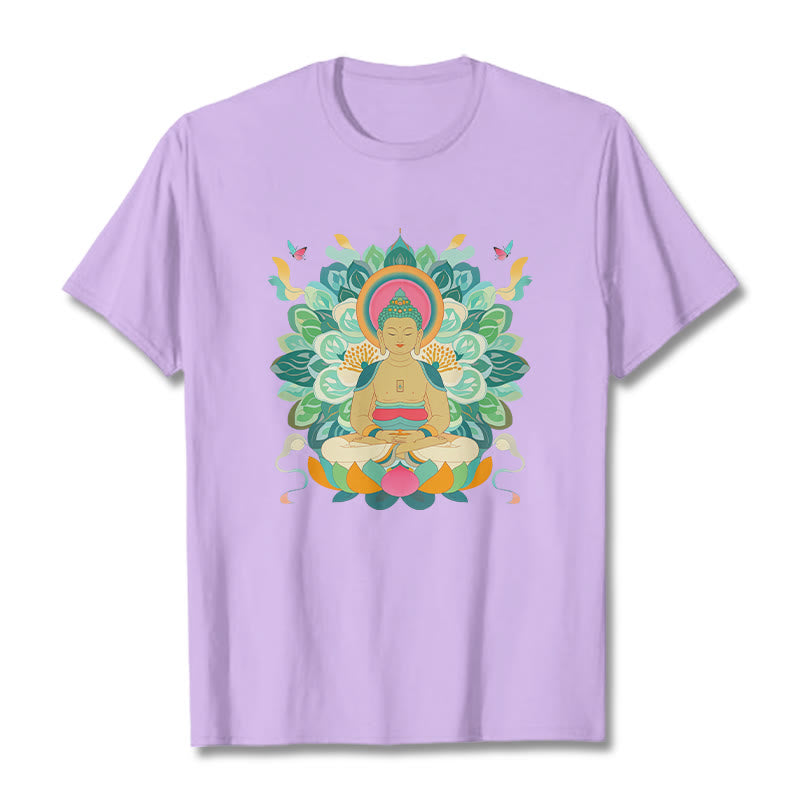 T-shirt inspiré du Buddha Stones , du papillon et du lotus - Prune - 2XL - image 16