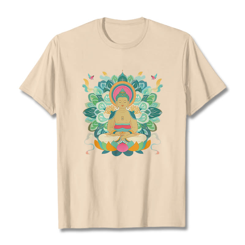 T-shirt inspiré du Buddha Stones , du papillon et du lotus - Bisque - 2XL - image 8