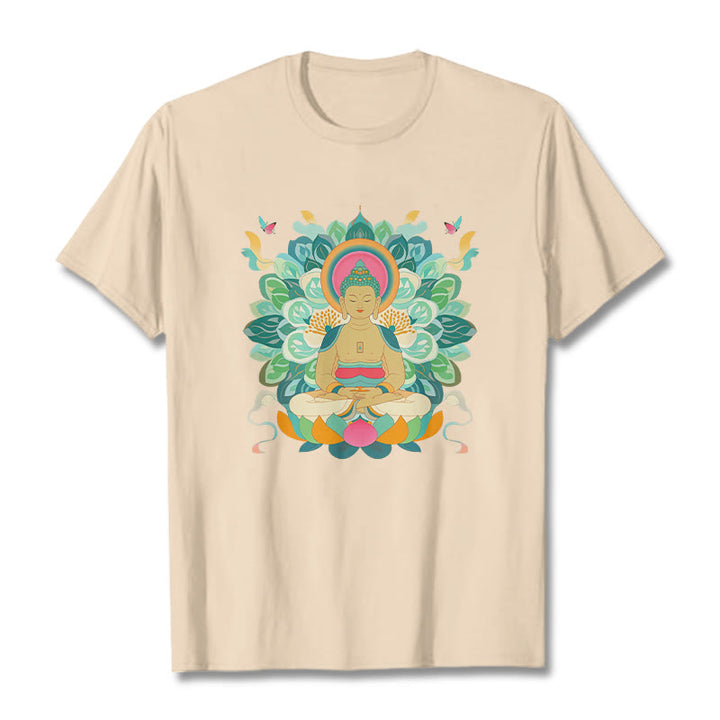 T-shirt inspiré du Buddha Stones , du papillon et du lotus - Bisque - 2XL - image 8
