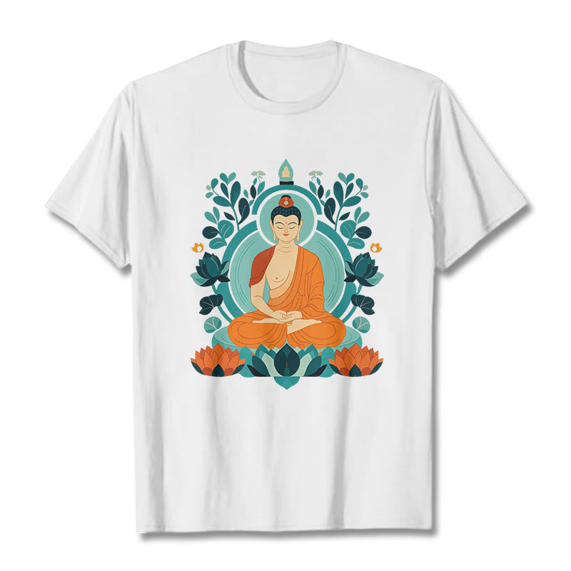T-shirt Buddha Stones Lotus Bouddha Méditation - Blanc - 2XL - image 2