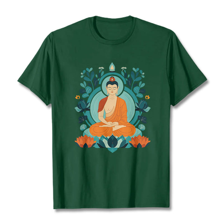 T-shirt Buddha Stones Lotus Bouddha Méditation - Forêt Verte - 2XL - image 8