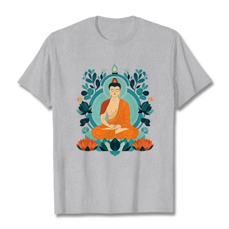 T-shirt Buddha Stones Lotus Bouddha Méditation - Gris clair - 2XL - image 12