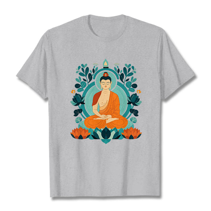T-shirt Buddha Stones Lotus Bouddha Méditation - Gris clair - 2XL - image 12