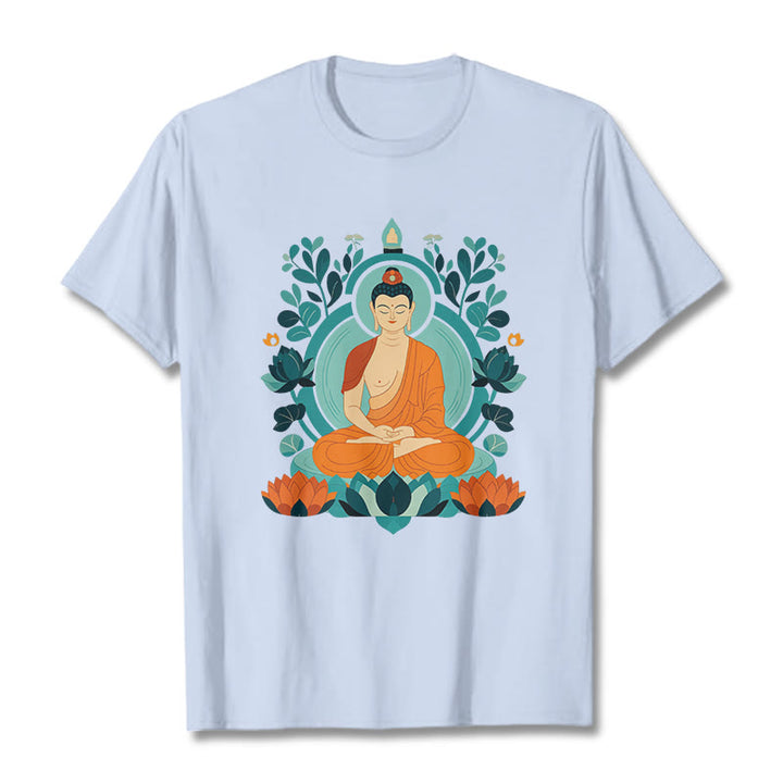 T-shirt Buddha Stones Lotus Bouddha Méditation - Cyan clair - 2XL - image 11