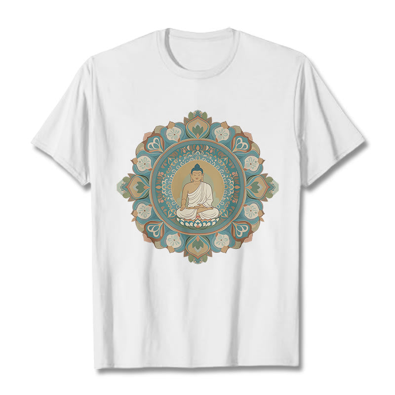 T-shirt Buddha Stones Mandala Fleur Bouddha - Blanc - 2XL - image 3