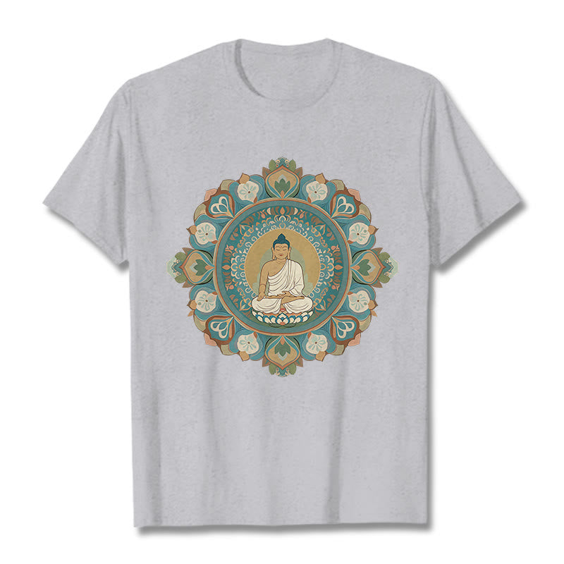 T-shirt Buddha Stones Mandala Fleur Bouddha - Gris clair - 2XL - image 18