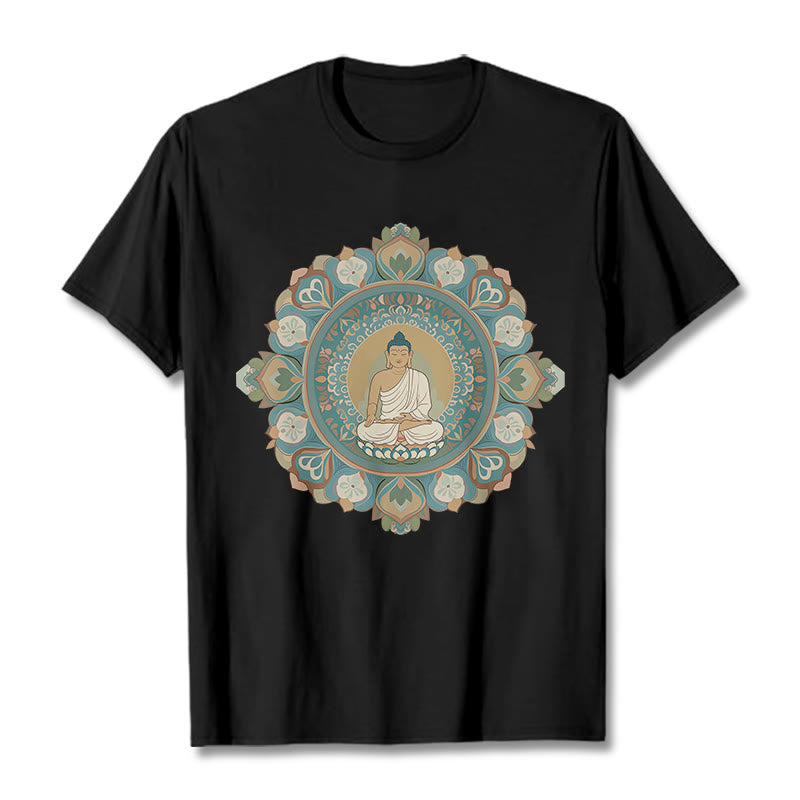 T-shirt Buddha Stones Mandala Fleur Bouddha - Noir - 2XL - image 6