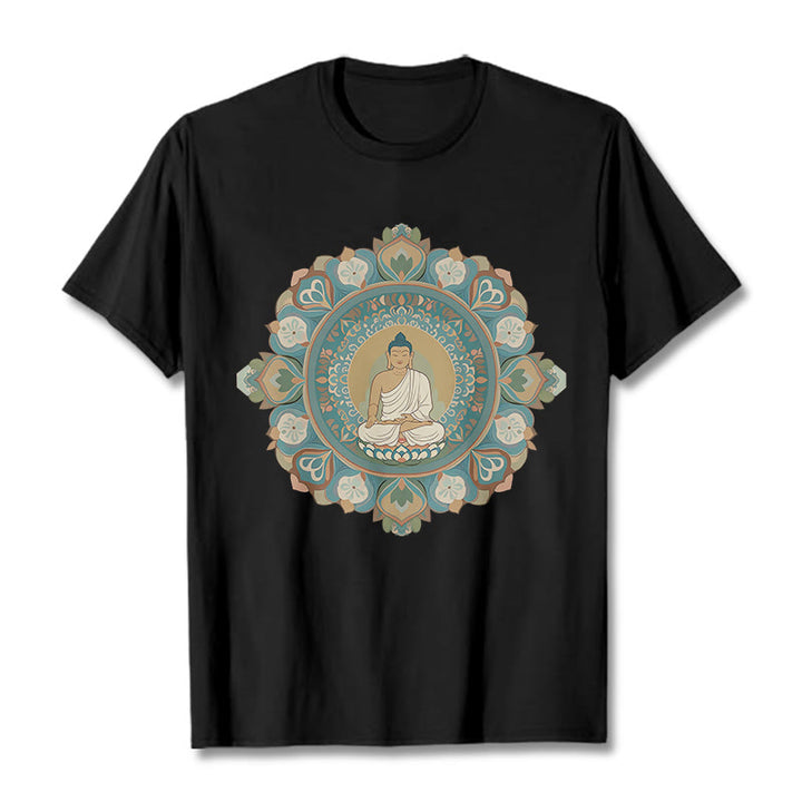 T-shirt Buddha Stones Mandala Fleur Bouddha - Noir - 2XL - image 6
