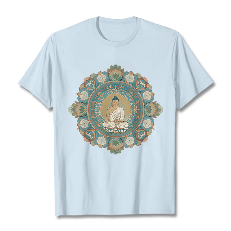 T-shirt Buddha Stones Mandala Fleur Bouddha - Cyan clair - 2XL - image 17