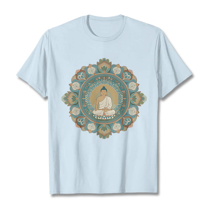 T-shirt Buddha Stones Mandala Fleur Bouddha - Cyan clair - 2XL - image 17