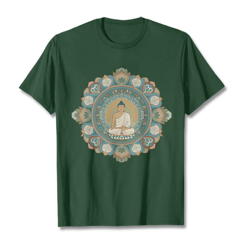 T-shirt Buddha Stones Mandala Fleur Bouddha - Vert forêt - 2XL - image 11