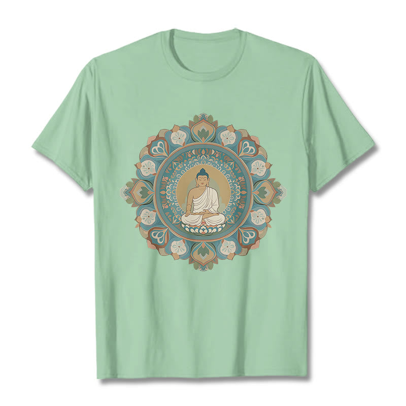 T-shirt Buddha Stones Mandala Fleur Bouddha - Vert pâle - 2XL - image 1