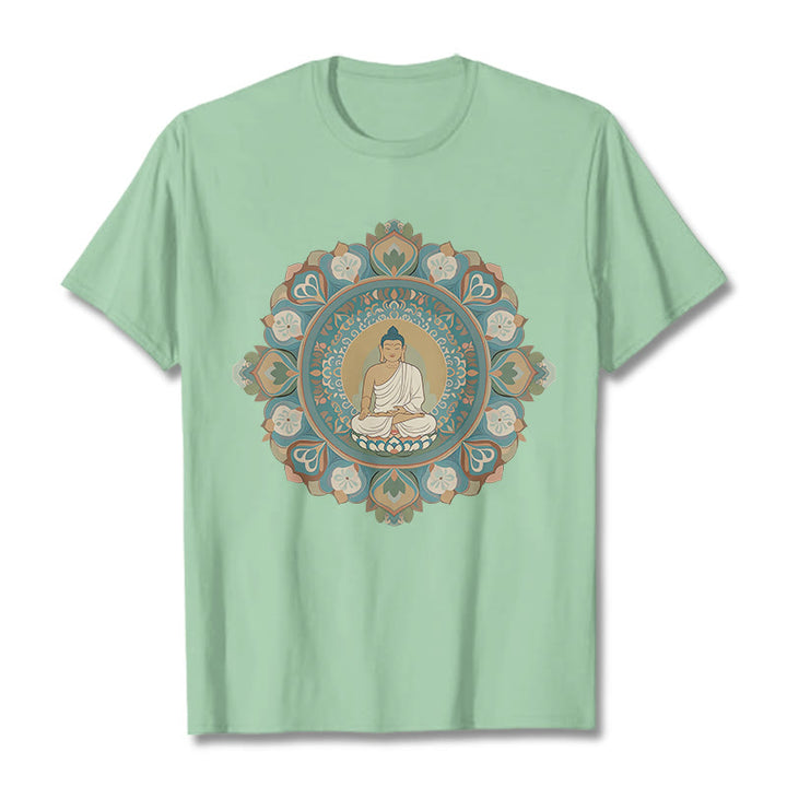 T-shirt Buddha Stones Mandala Fleur Bouddha - Vert pâle - 2XL - image 1