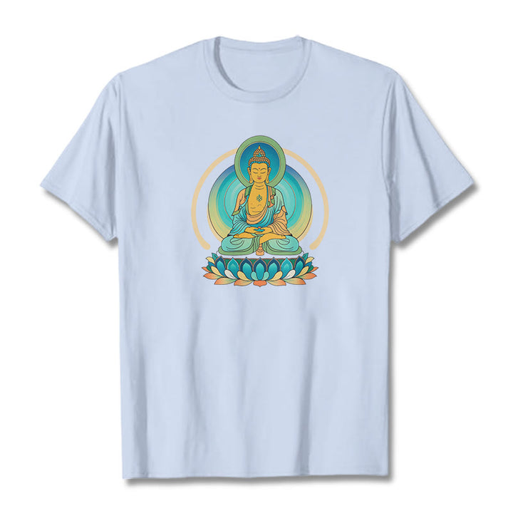 T-shirt Buddha Stones Lotus Bouddha - Cyan clair - 2XL - image 17
