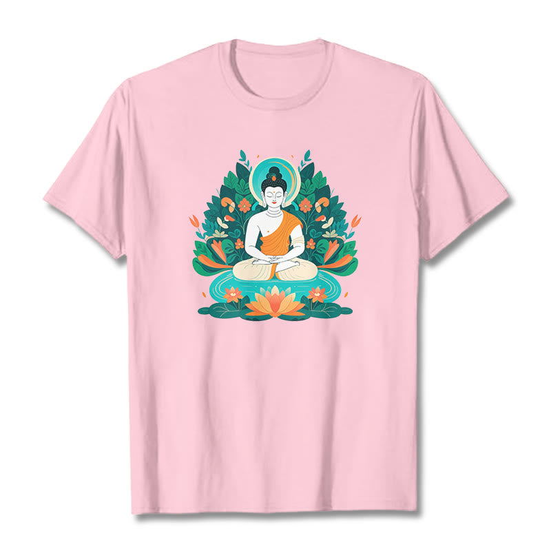 T-shirt Buddha Stones Fleur Herbe Lotus Bodhisattva - Rose clair - 2XL - image 11