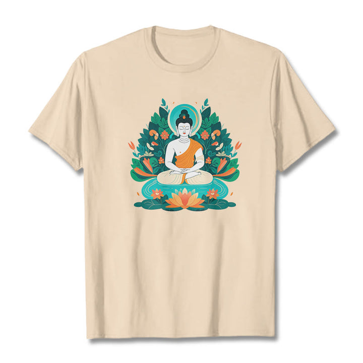 T-shirt Buddha Stones Fleur Herbe Lotus Bodhisattva - Bisque - 2XL - image 10