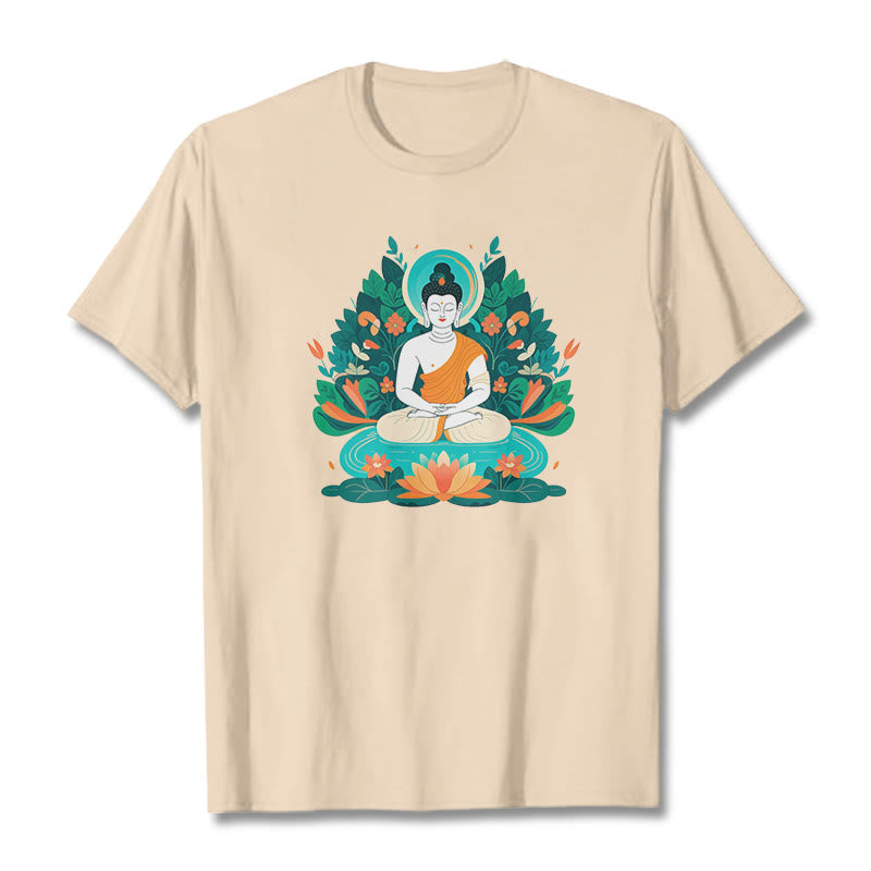 T-shirt Buddha Stones Fleur Herbe Lotus Bodhisattva - Bisque - 2XL - image 9