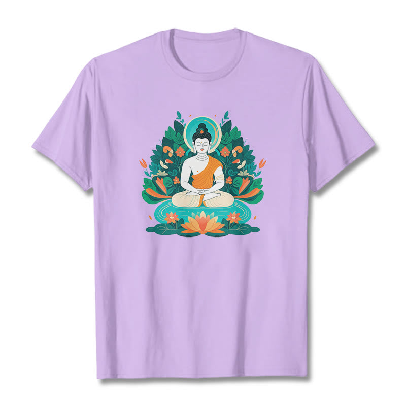 T-shirt Buddha Stones Fleur Herbe Lotus Bodhisattva - Prune - 2XL - image 16