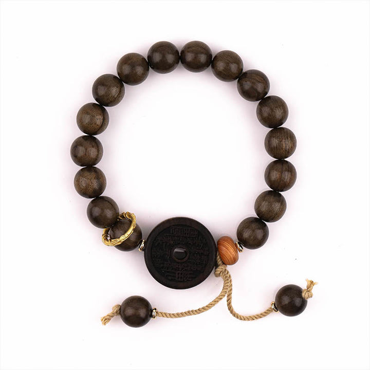 Bracelet d'équilibre en Buddha Stones et bois d'ébène avec fantômes des montagnes