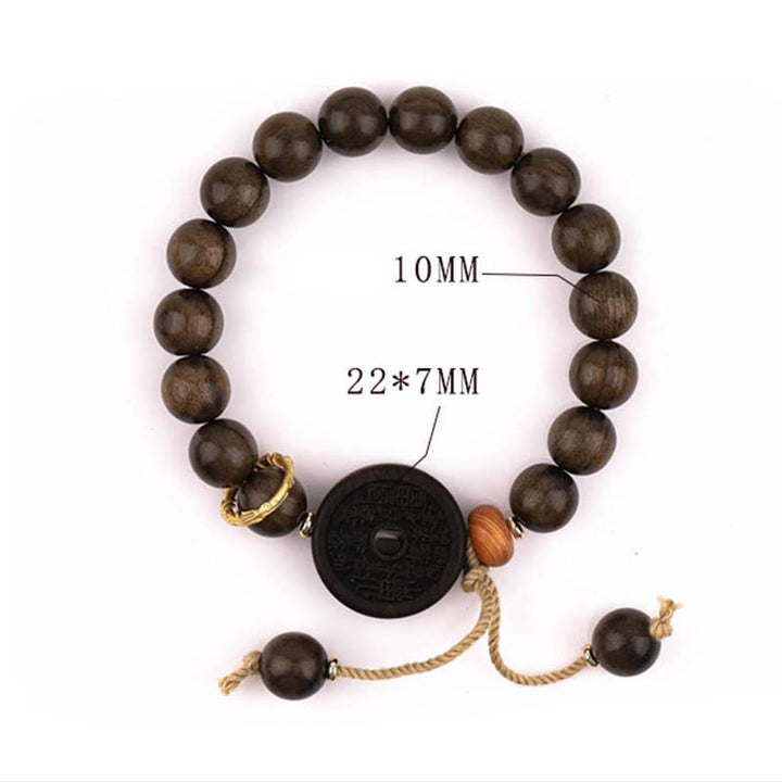 Bracelet d'équilibre en Buddha Stones et bois d'ébène avec fantômes des montagnes