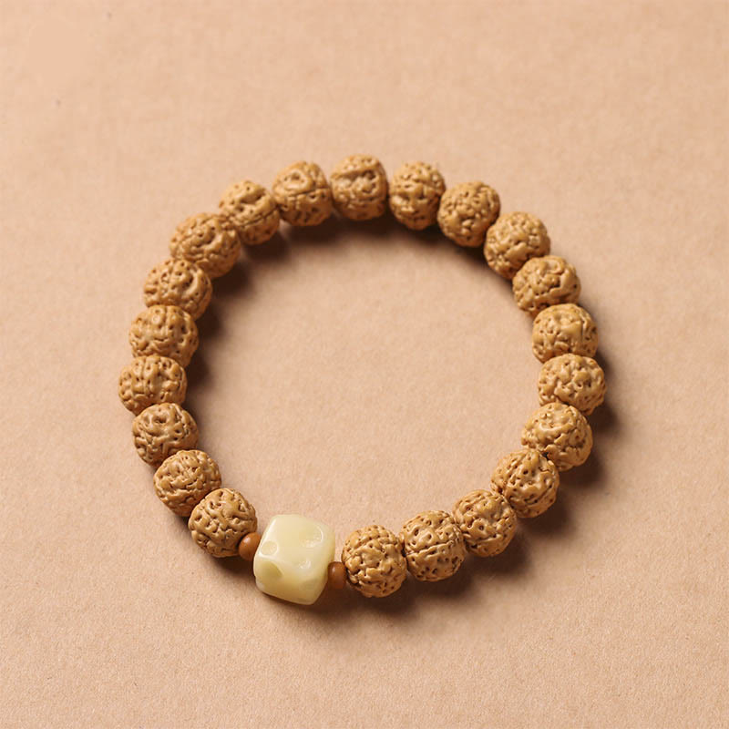Bracelet de richesse avec breloque en forme de main de Bouddha et Buddha Stones Dzi à trois yeux en forme de graine de Bodhi