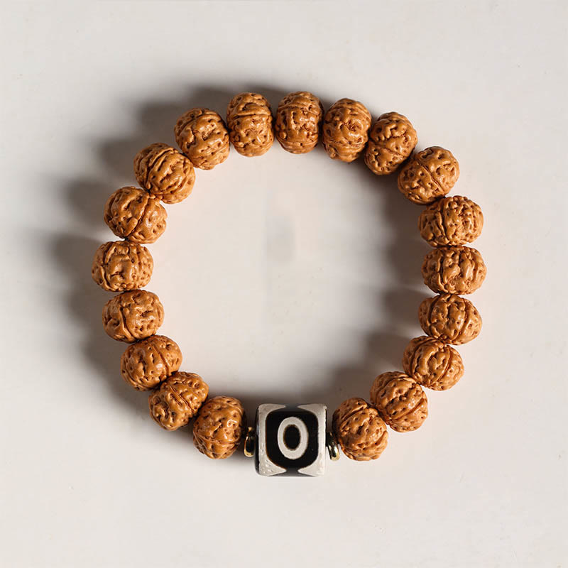 Bracelet de richesse avec breloque en forme de main de Bouddha et Buddha Stones Dzi à trois yeux en forme de graine de Bodhi