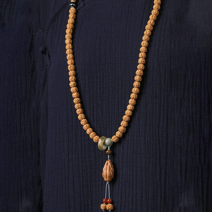 Bracelet de richesse avec breloque en forme de main de Bouddha et Buddha Stones Dzi à trois yeux en forme de graine de Bodhi