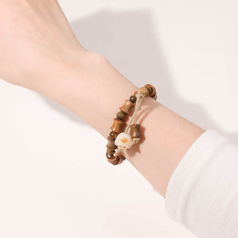 Bracelet de paix en bambou avec griffes de chat et graines de Bodhi en bois de santal vert et Buddha Stones - image 4