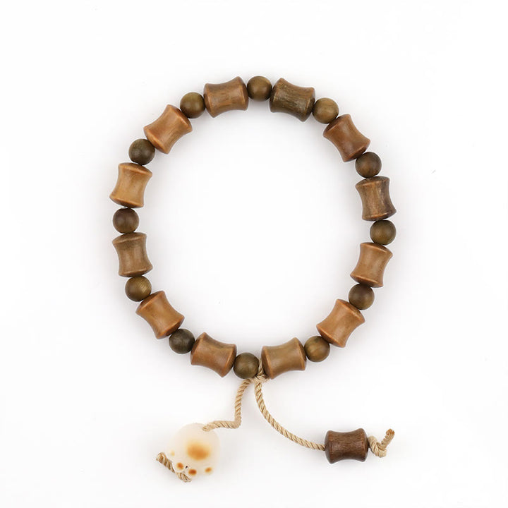 Bracelet de paix en bambou avec griffes de chat et graines de Bodhi en bois de santal vert et Buddha Stones - image 6